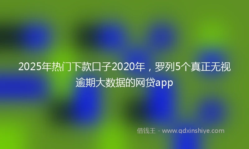 2025年热门下款口子2020年，罗列5个真正无视逾期大数据的网贷app