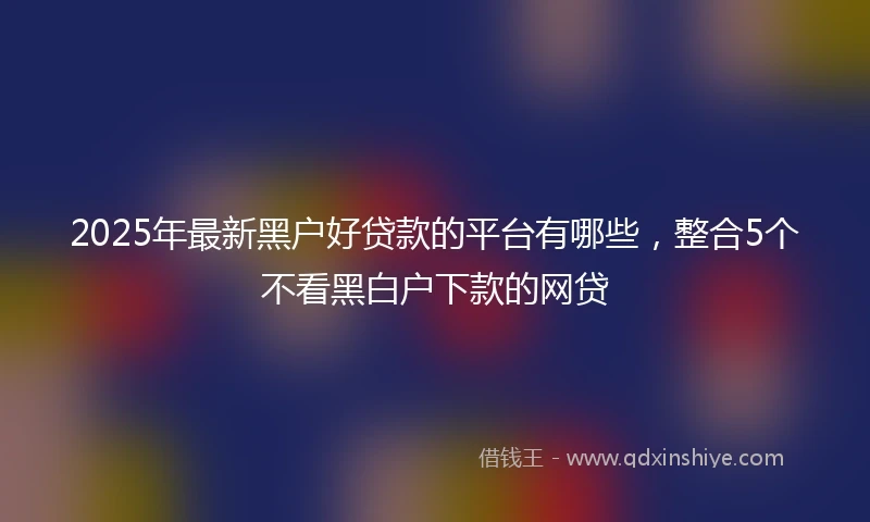 2025年最新黑户好贷款的平台有哪些，整合5个不看黑白户下款的网贷