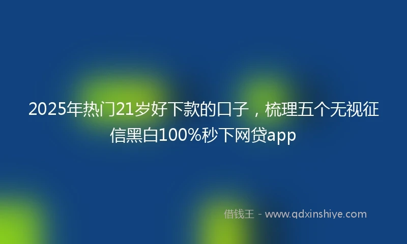 2025年热门21岁好下款的口子，梳理五个无视征信黑白100%秒下网贷app
