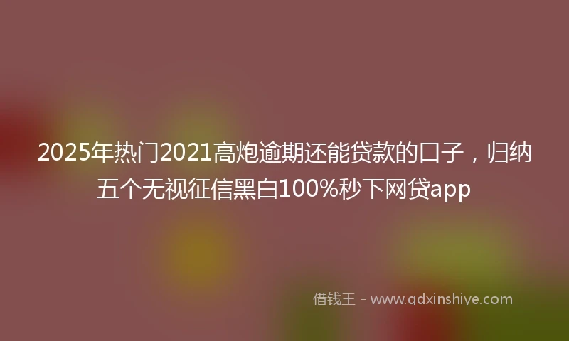 2025年热门2021高炮逾期还能贷款的口子，归纳五个无视征信黑白100%秒下网贷app