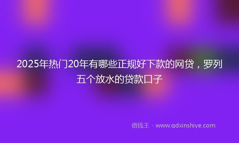 2025年热门20年有哪些正规好下款的网贷，罗列五个放水的贷款口子