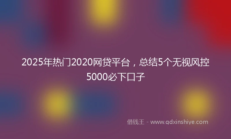 2025年热门2020网贷平台，总结5个无视风控5000必下口子