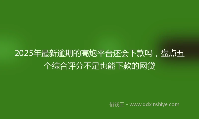 2025年最新逾期的高炮平台还会下款吗，盘点五个综合评分不足也能下款的网贷