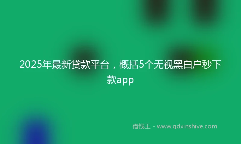 2025年最新贷款平台，概括5个无视黑白户秒下款app