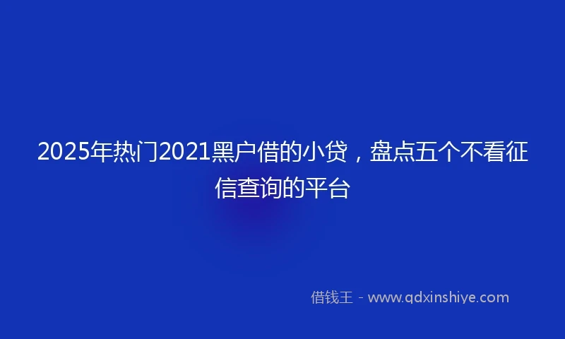 2025年热门2021黑户借的小贷，盘点五个不看征信查询的平台