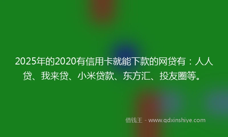 2025年的2020有信用卡就能下款的网贷有：人人贷、我来贷、小米贷款、东方汇、投友圈等。