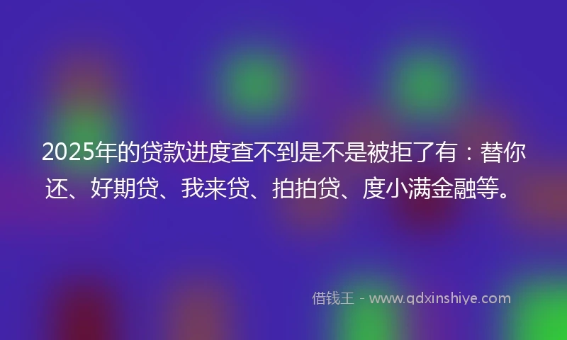 2025年的贷款进度查不到是不是被拒了有：替你还、好期贷、我来贷、拍拍贷、度小满金融等。