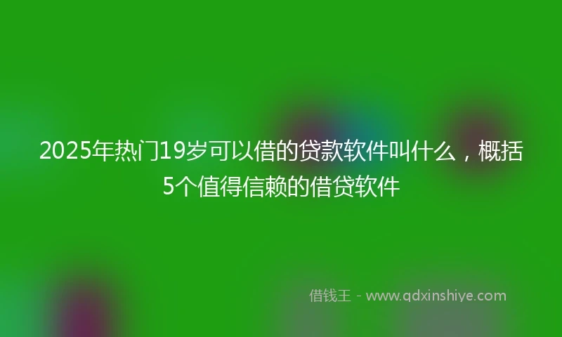2025年热门19岁可以借的贷款软件叫什么，概括5个值得信赖的借贷软件