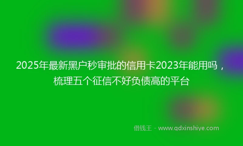2025年最新黑户秒审批的信用卡2023年能用吗，梳理五个征信不好负债高的平台