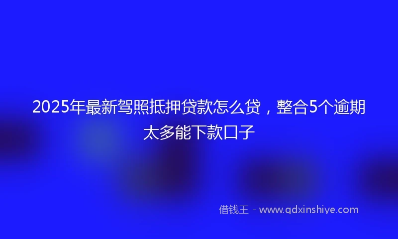 2025年最新驾照抵押贷款怎么贷，整合5个逾期太多能下款口子