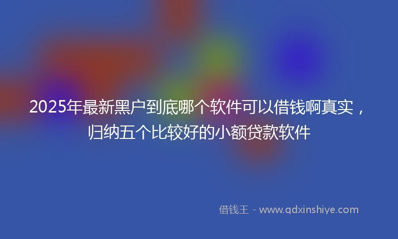 2025年最新黑户到底哪个软件可以借钱啊真实，归纳五个比较好的小额贷款软件