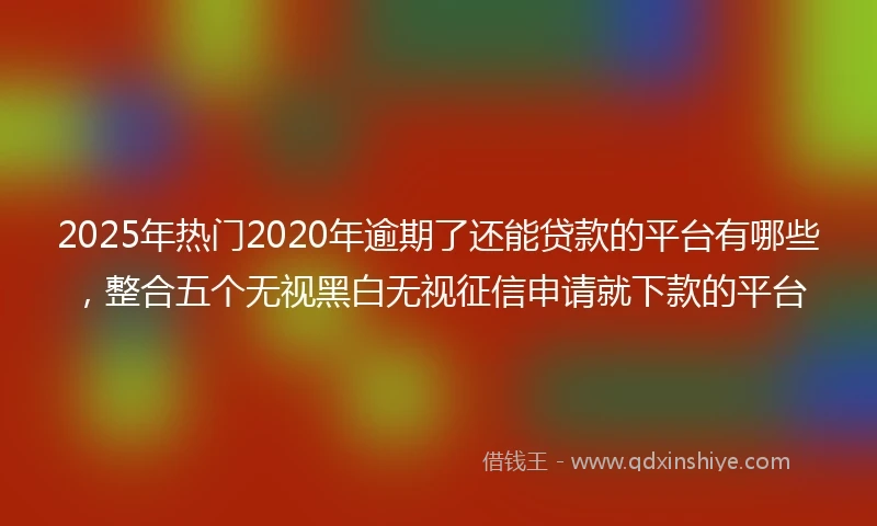 2025年热门2020年逾期了还能贷款的平台有哪些，整合五个无视黑白无视征信申请就下款的平台