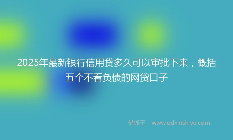 2025年最新银行信用贷多久可以审批下来，概括五个不看负债的网贷口子
