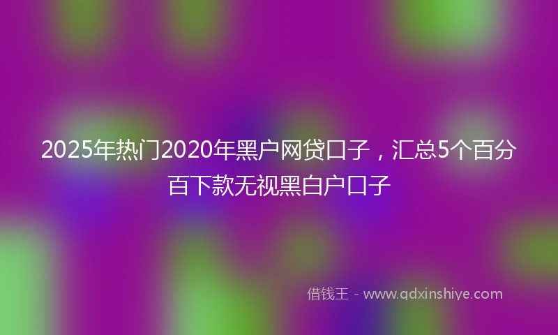 2025年热门2020年黑户网贷口子，汇总5个百分百下款无视黑白户口子