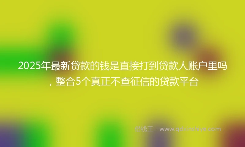 2025年最新贷款的钱是直接打到贷款人账户里吗，整合5个真正不查征信的贷款平台