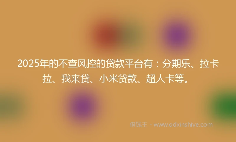 2025年的不查风控的贷款平台有：分期乐、拉卡拉、我来贷、小米贷款、超人卡等。