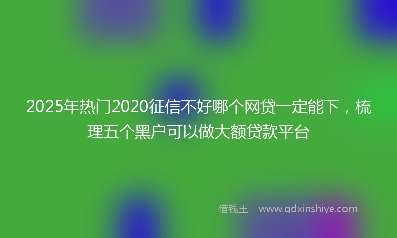 2025年热门2020征信不好哪个网贷一定能下，梳理五个黑户可以做大额贷款平台