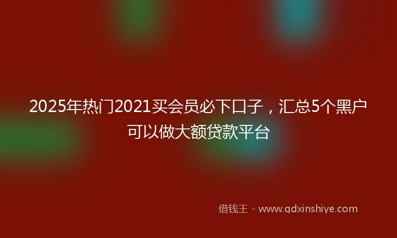 2025年热门2021买会员必下口子，汇总5个黑户可以做大额贷款平台