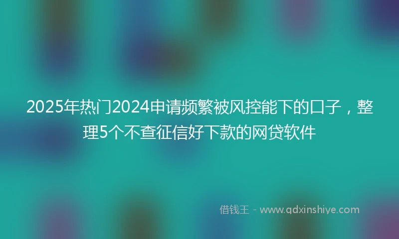 2025年热门2024申请频繁被风控能下的口子，整理5个不查征信好下款的网贷软件