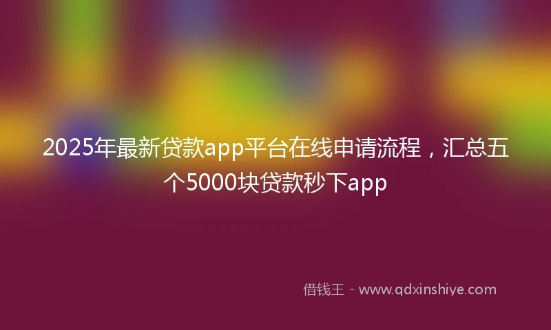 2025年最新贷款app平台在线申请流程，汇总五个5000块贷款秒下app