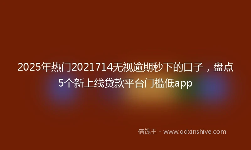 2025年热门2021714无视逾期秒下的口子，盘点5个新上线贷款平台门槛低app