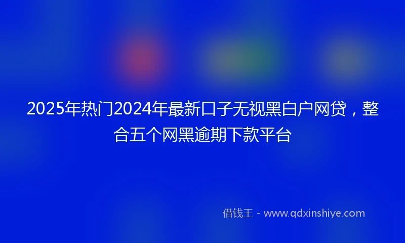 2025年热门2024年最新口子无视黑白户网贷，整合五个网黑逾期下款平台