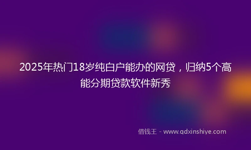 2025年热门18岁纯白户能办的网贷，归纳5个高能分期贷款软件新秀