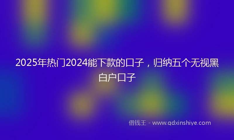 2025年热门2024能下款的口子，归纳五个无视黑白户口子