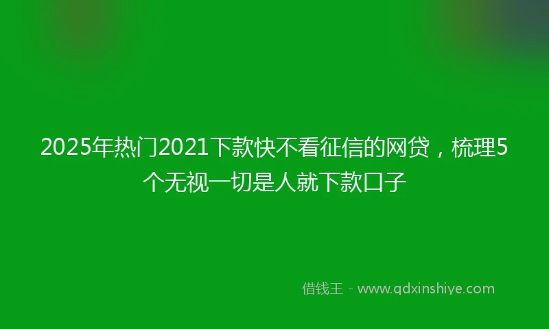 2025年热门2021下款快不看征信的网贷，梳理5个无视一切是人就下款口子
