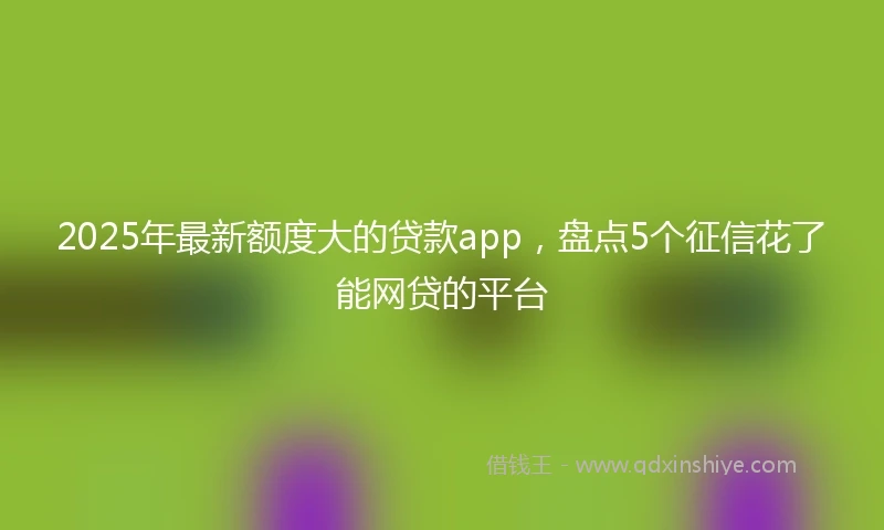 2025年最新额度大的贷款app，盘点5个征信花了能网贷的平台