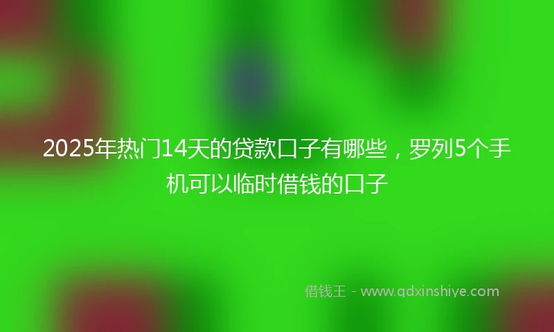 2025年热门14天的贷款口子有哪些，罗列5个手机可以临时借钱的口子