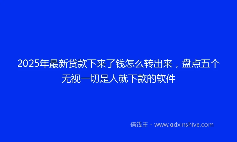 2025年最新贷款下来了钱怎么转出来，盘点五个无视一切是人就下款的软件