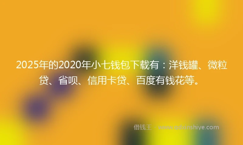 2025年的2020年小七钱包下载有：洋钱罐、微粒贷、省呗、信用卡贷、百度有钱花等。