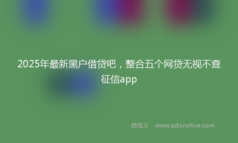 2025年最新黑户借贷吧，整合五个网贷无视不查征信app