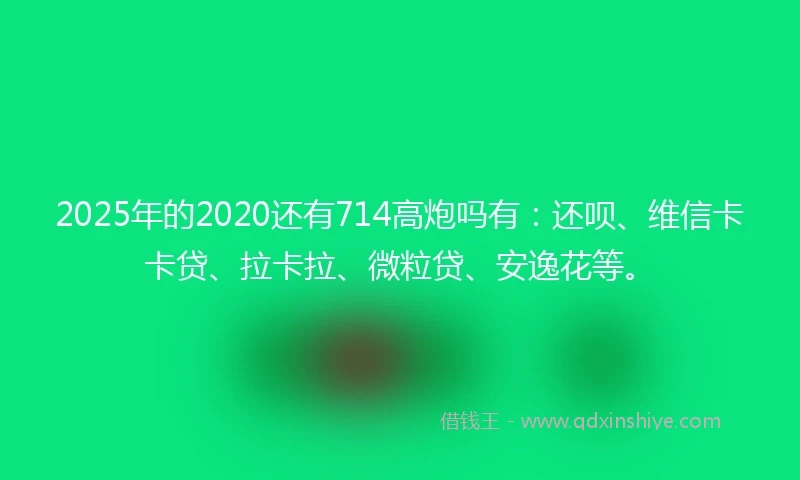 2025年的2020还有714高炮吗有：还呗、维信卡卡贷、拉卡拉、微粒贷、安逸花等。