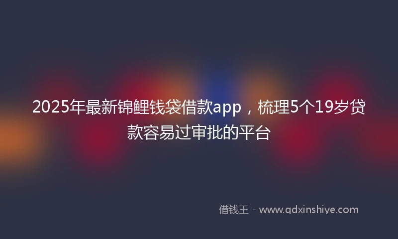 2025年最新锦鲤钱袋借款app，梳理5个19岁贷款容易过审批的平台