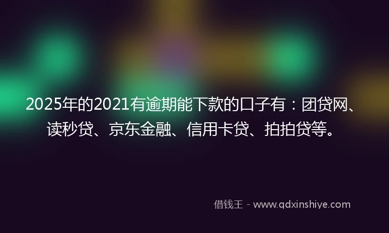 2025年的2021有逾期能下款的口子有：团贷网、读秒贷、京东金融、信用卡贷、拍拍贷等。