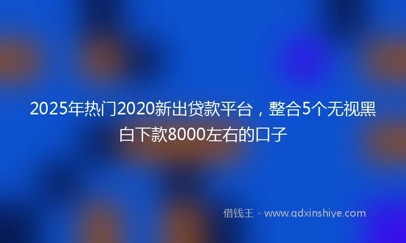 2025年热门2020新出贷款平台，整合5个无视黑白下款8000左右的口子