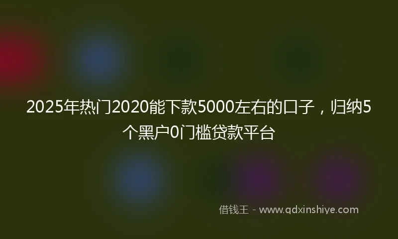 2025年热门2020能下款5000左右的口子，归纳5个黑户0门槛贷款平台