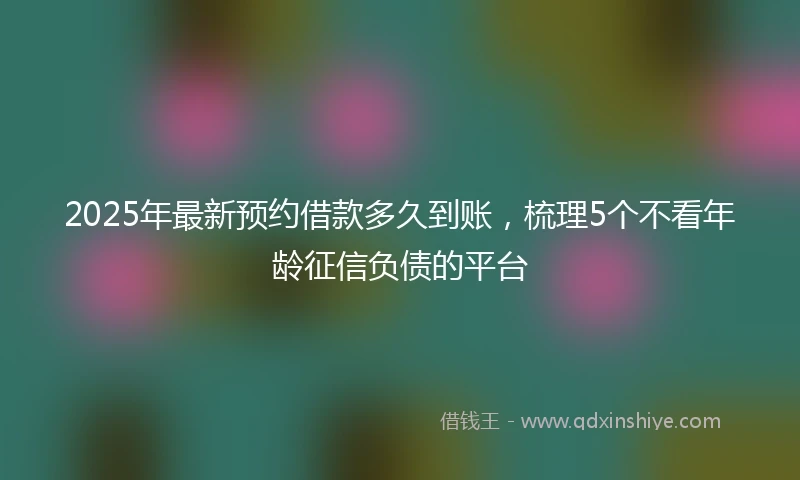 2025年最新预约借款多久到账，梳理5个不看年龄征信负债的平台