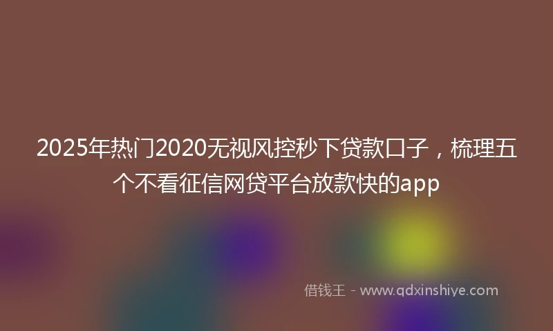 2025年热门2020无视风控秒下贷款口子，梳理五个不看征信网贷平台放款快的app