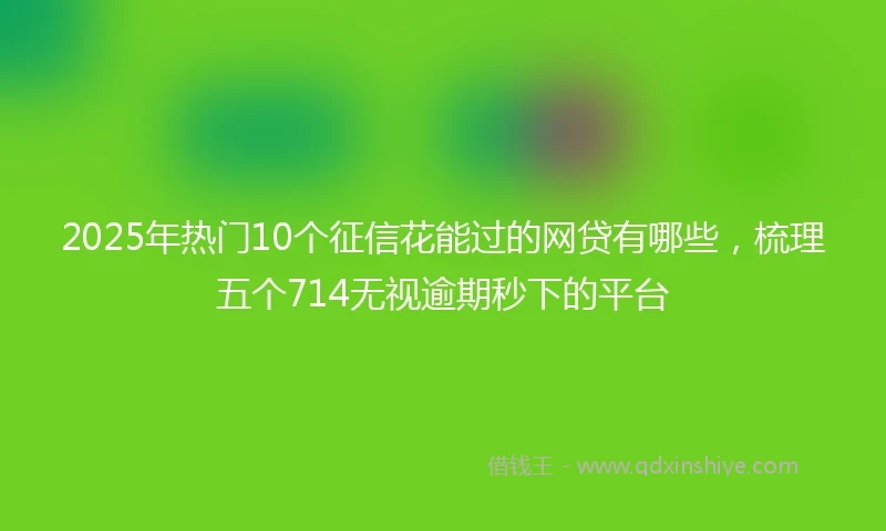 2025年热门10个征信花能过的网贷有哪些，梳理五个714无视逾期秒下的平台