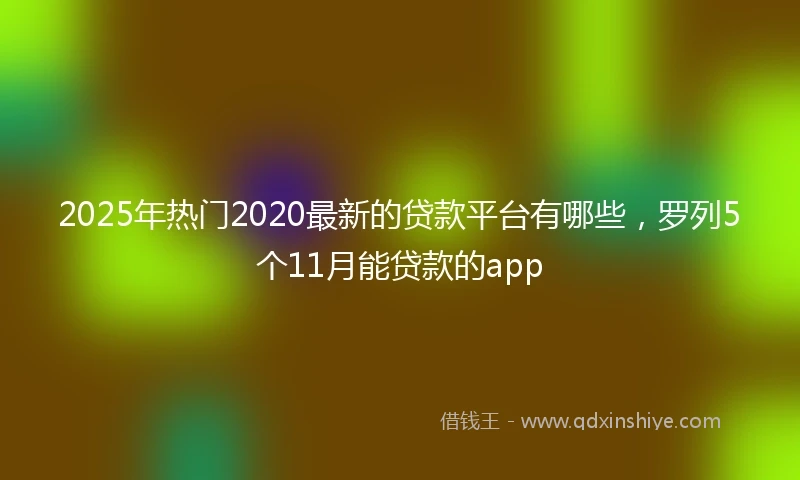 2025年热门2020最新的贷款平台有哪些，罗列5个11月能贷款的app