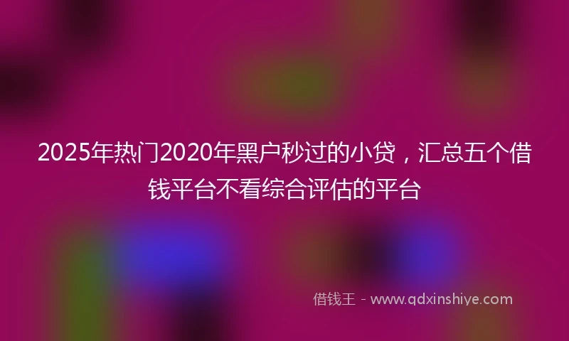 2025年热门2020年黑户秒过的小贷，汇总五个借钱平台不看综合评估的平台