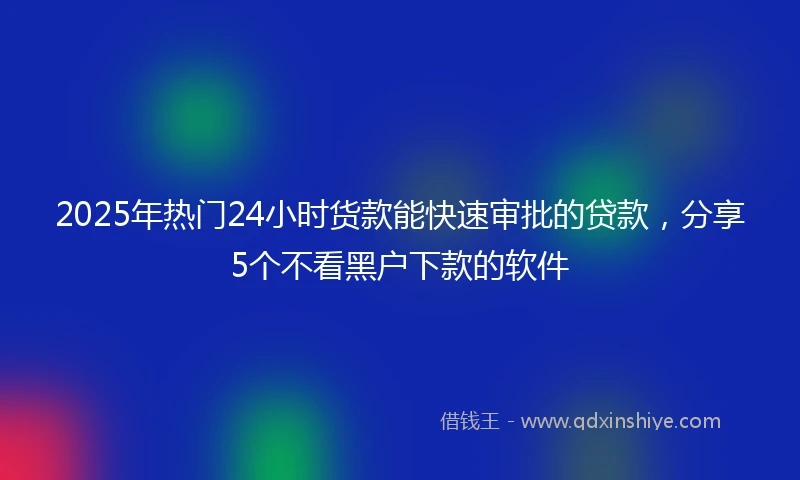 2025年热门24小时货款能快速审批的贷款，分享5个不看黑户下款的软件
