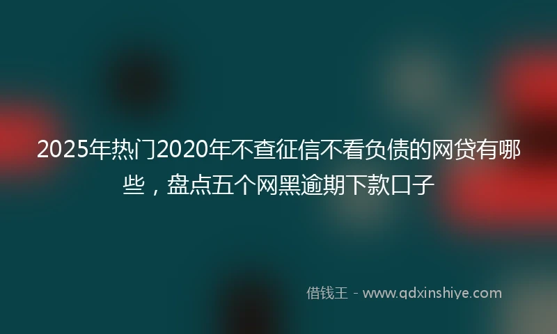 2025年热门2020年不查征信不看负债的网贷有哪些，盘点五个网黑逾期下款口子