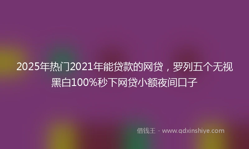 2025年热门2021年能贷款的网贷，罗列五个无视黑白100%秒下网贷小额夜间口子