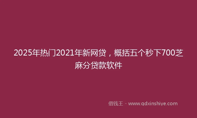2025年热门2021年新网贷，概括五个秒下700芝麻分贷款软件