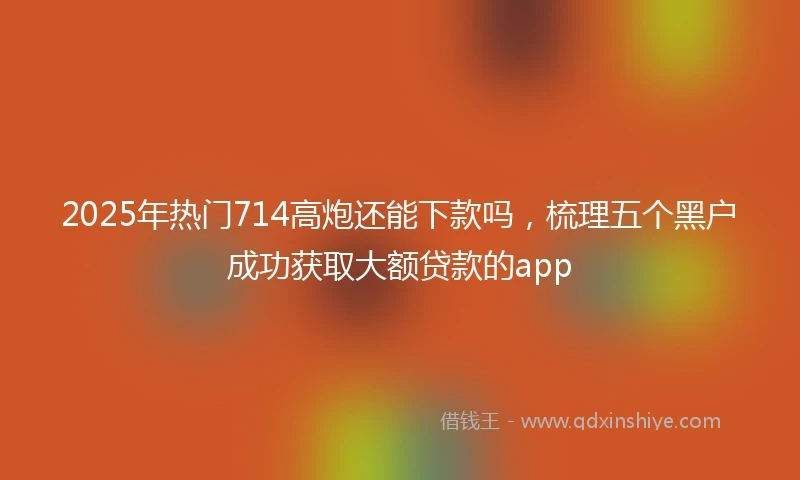 2025年热门714高炮还能下款吗，梳理五个黑户成功获取大额贷款的app
