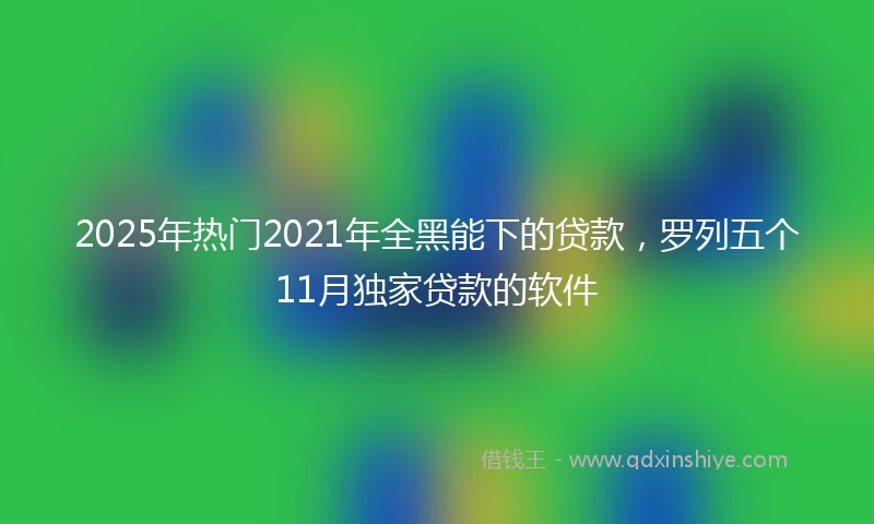 2025年热门2021年全黑能下的贷款，罗列五个11月独家贷款的软件